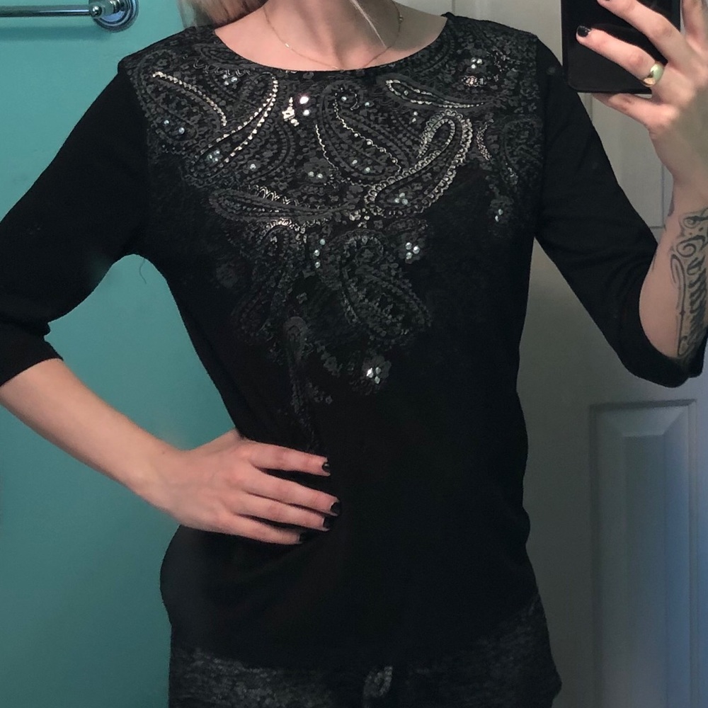 Black long sleeve top size small